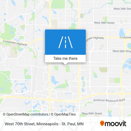 West 70th Street map