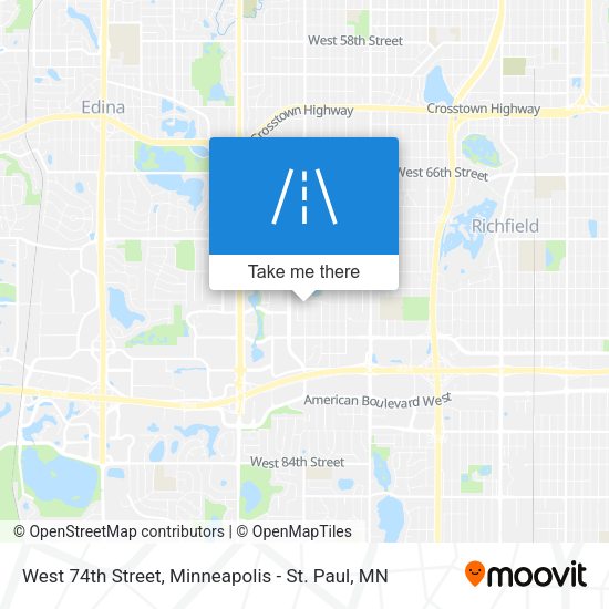 West 74th Street map