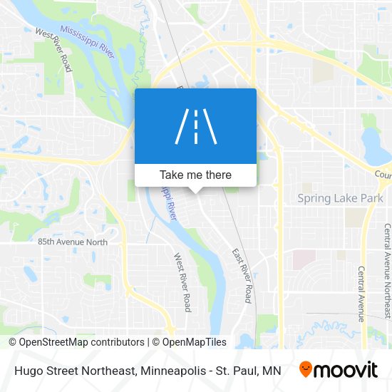 Hugo Street Northeast map