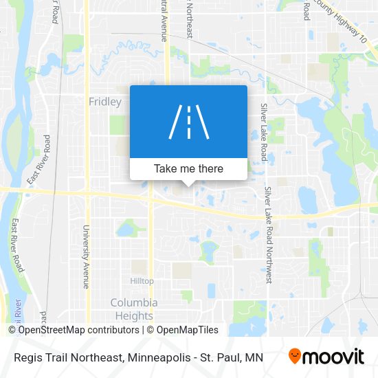 Regis Trail Northeast map