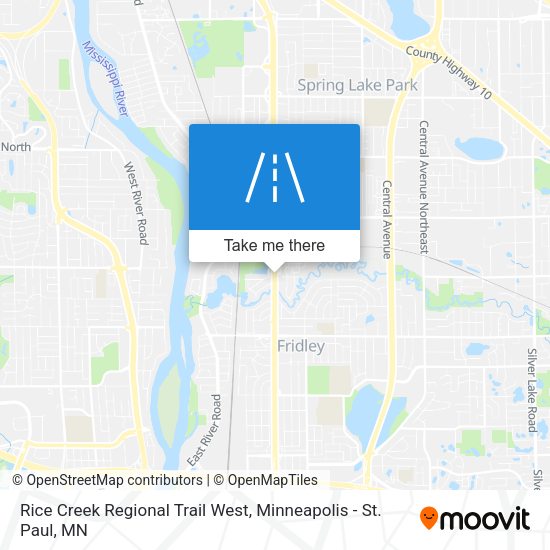Rice Creek Regional Trail West map