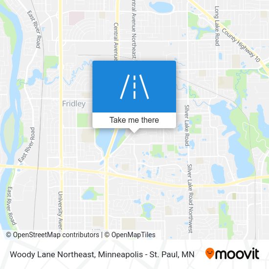 Woody Lane Northeast map