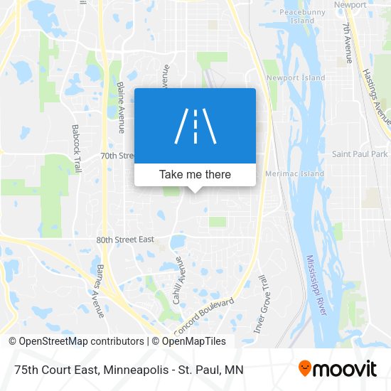 75th Court East map