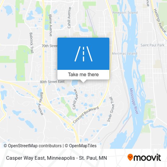 Casper Way East map