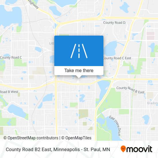 County Road B2 East map