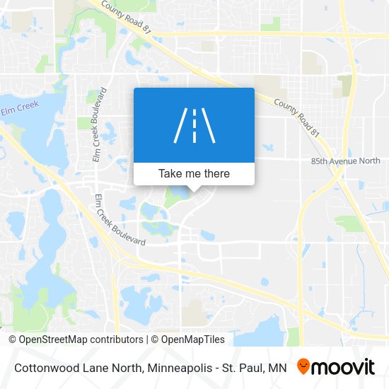 Cottonwood Lane North map