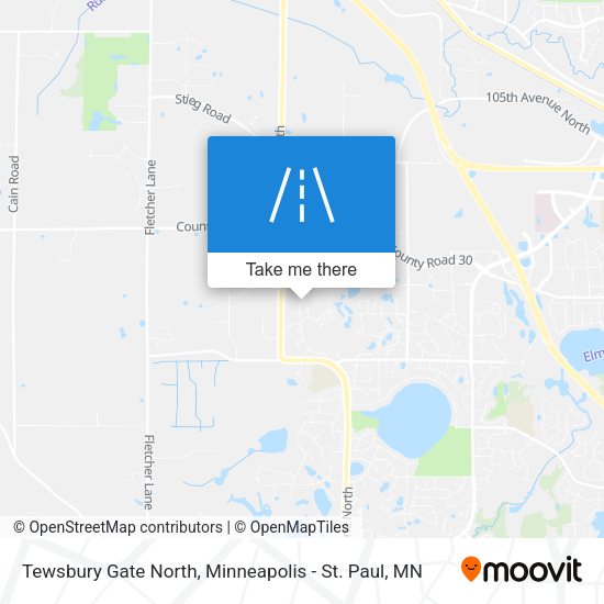 Tewsbury Gate North map