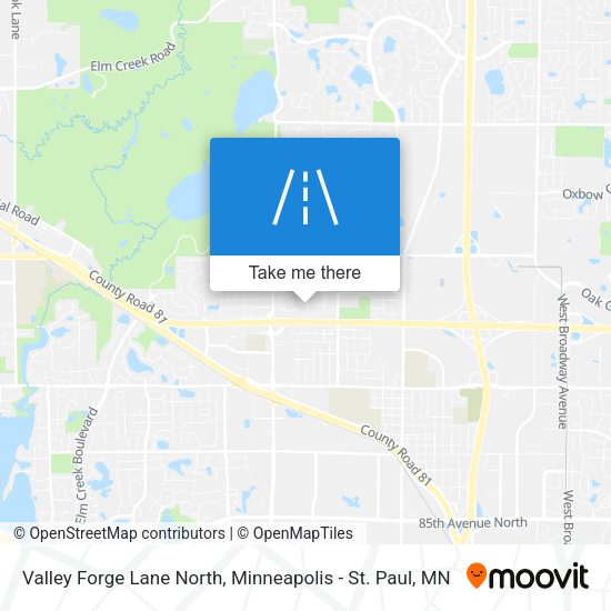 Valley Forge Lane North map