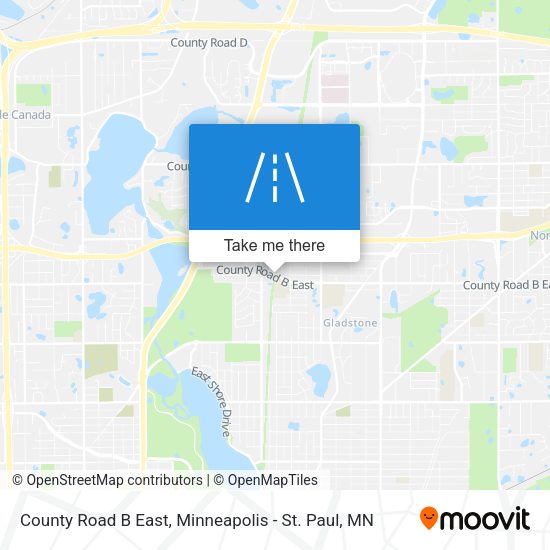 County Road B East map