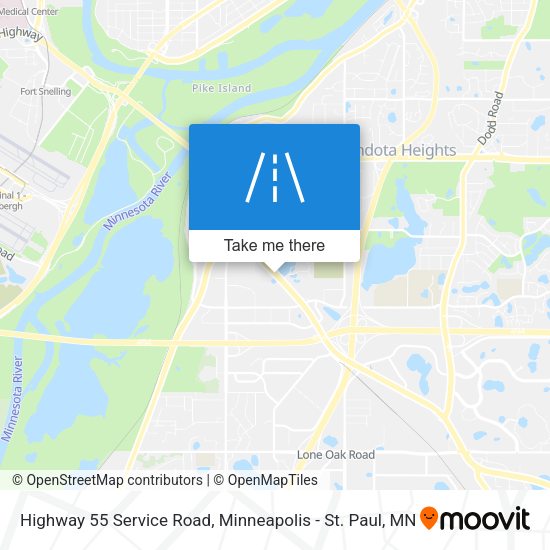 Highway 55 Service Road map