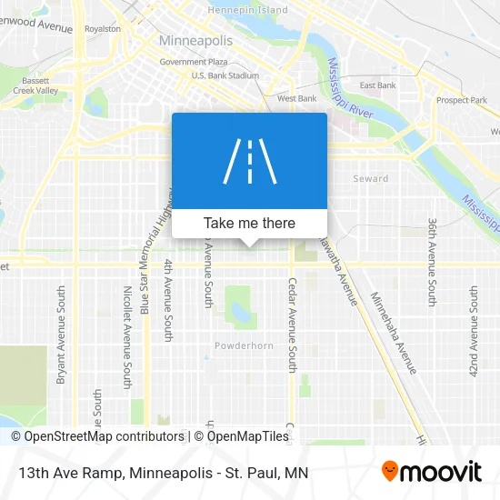 13th Ave Ramp map