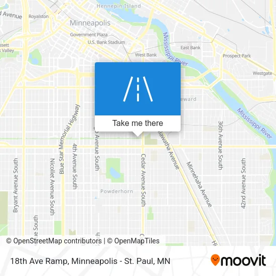 18th Ave Ramp map