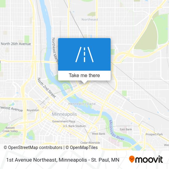 1st Avenue Northeast map