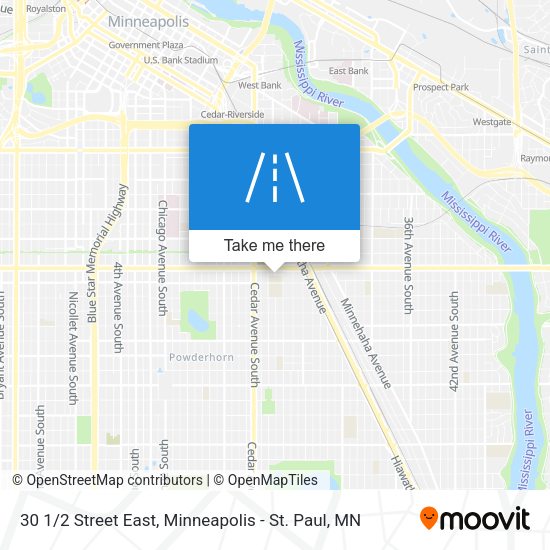 30 1/2 Street East map