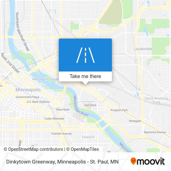 Mapa de Dinkytown Greenway