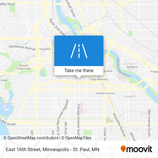East 16th Street map
