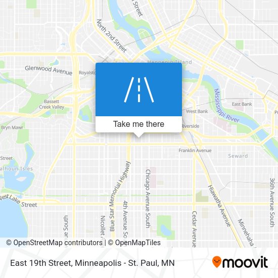 East 19th Street map