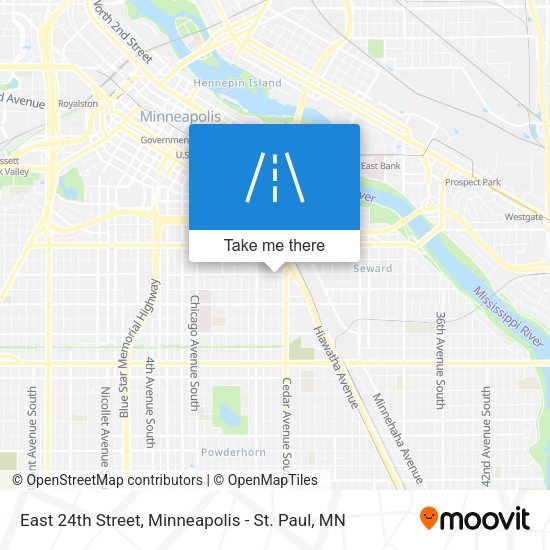 East 24th Street map