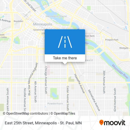 East 25th Street map