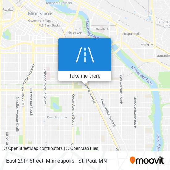 East 29th Street map