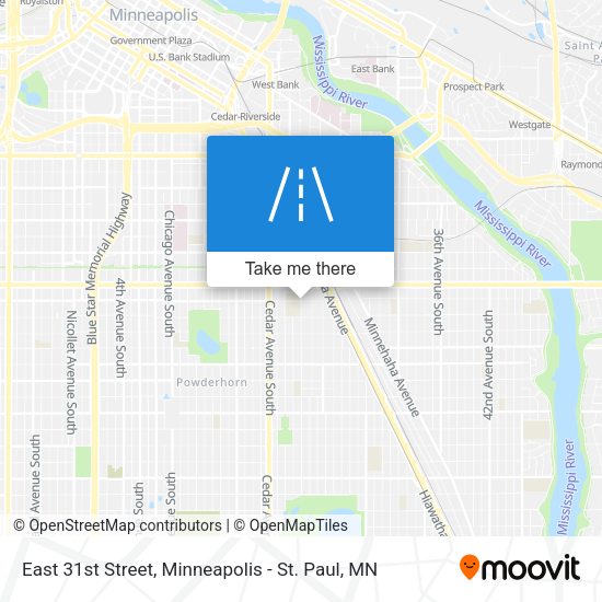 East 31st Street map