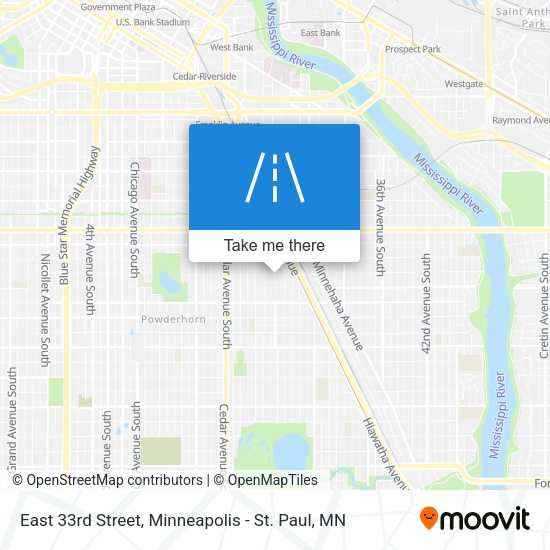East 33rd Street map