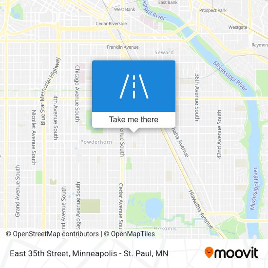 East 35th Street map