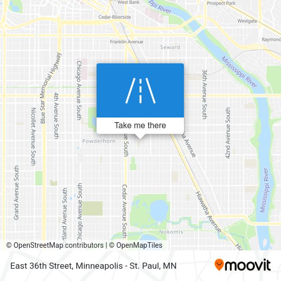 Mapa de East 36th Street