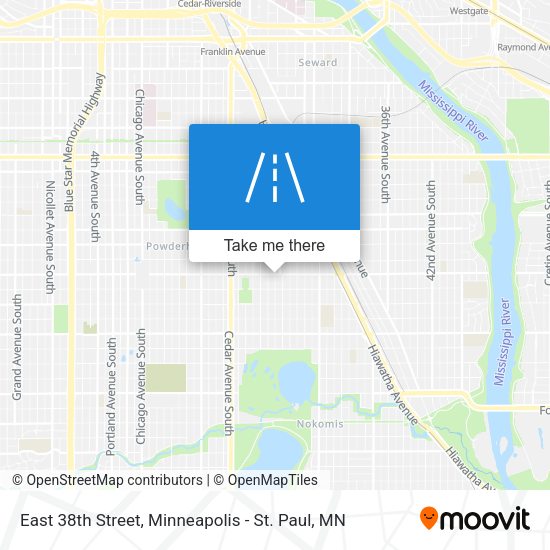 East 38th Street map