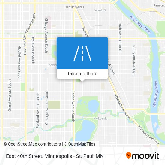 East 40th Street map