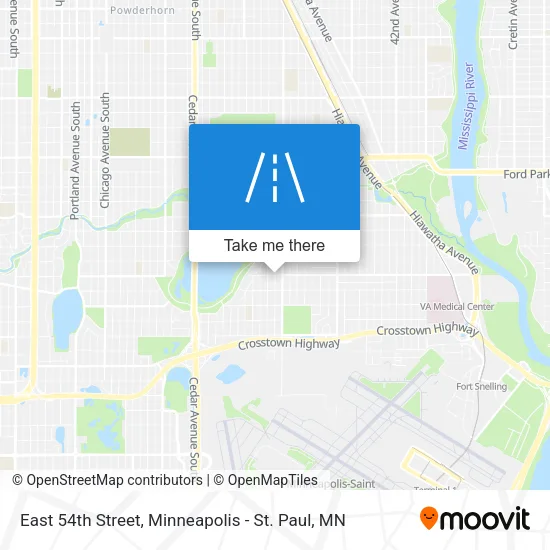 East 54th Street map