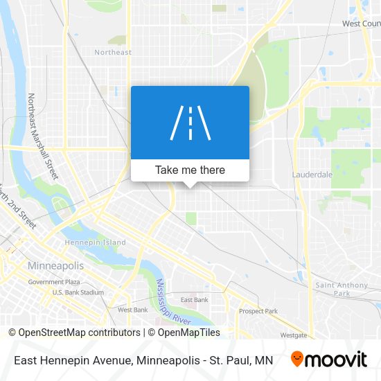 Mapa de East Hennepin Avenue
