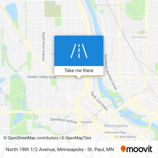 North 18th 1/2 Avenue map