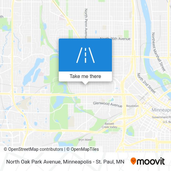 North Oak Park Avenue map