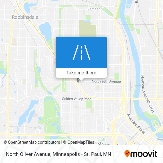 North Oliver Avenue map