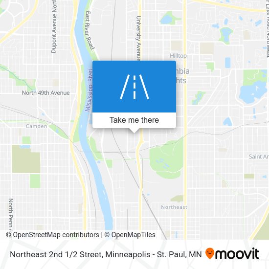 Northeast 2nd 1/2 Street map