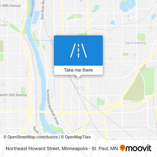 Northeast Howard Street map