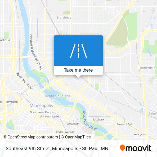 Southeast 9th Street map