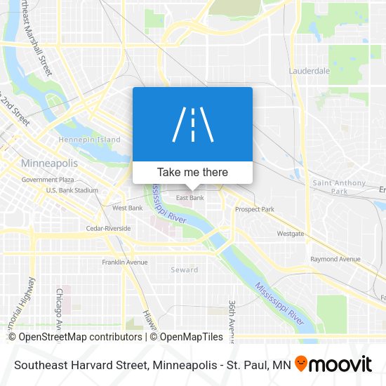 Southeast Harvard Street map