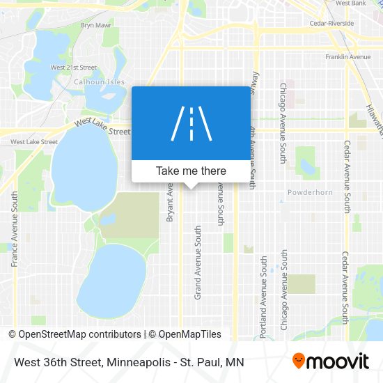 West 36th Street map