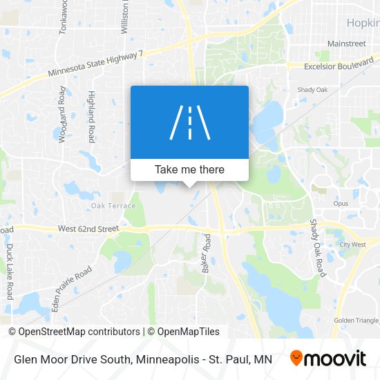 Glen Moor Drive South map