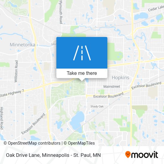 Oak Drive Lane map