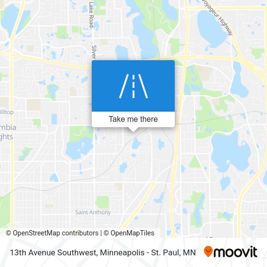 13th Avenue Southwest map