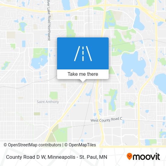 County Road D  W map