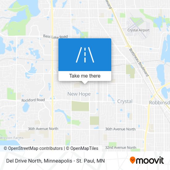 Del Drive North map