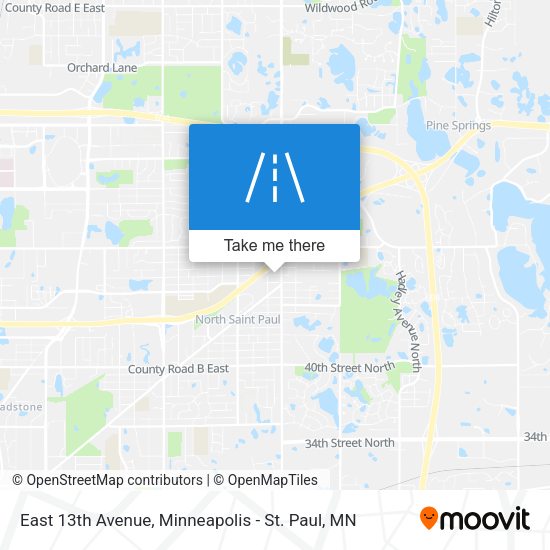 East 13th Avenue map