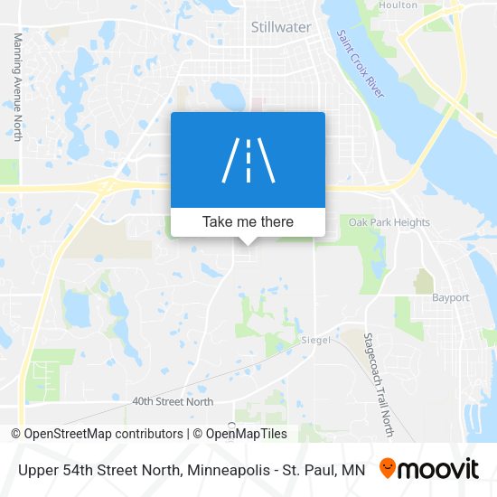 Upper 54th Street North map