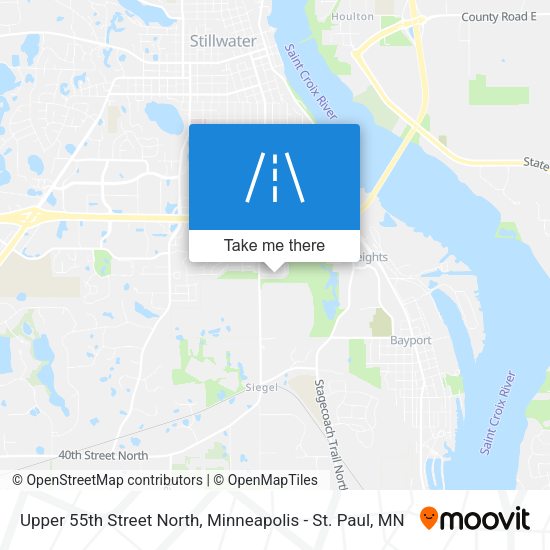Upper 55th Street North map