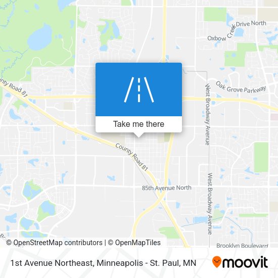 1st Avenue Northeast map