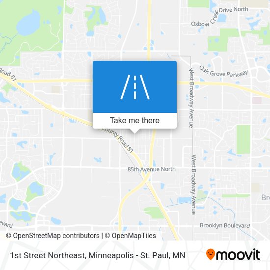 1st Street Northeast map